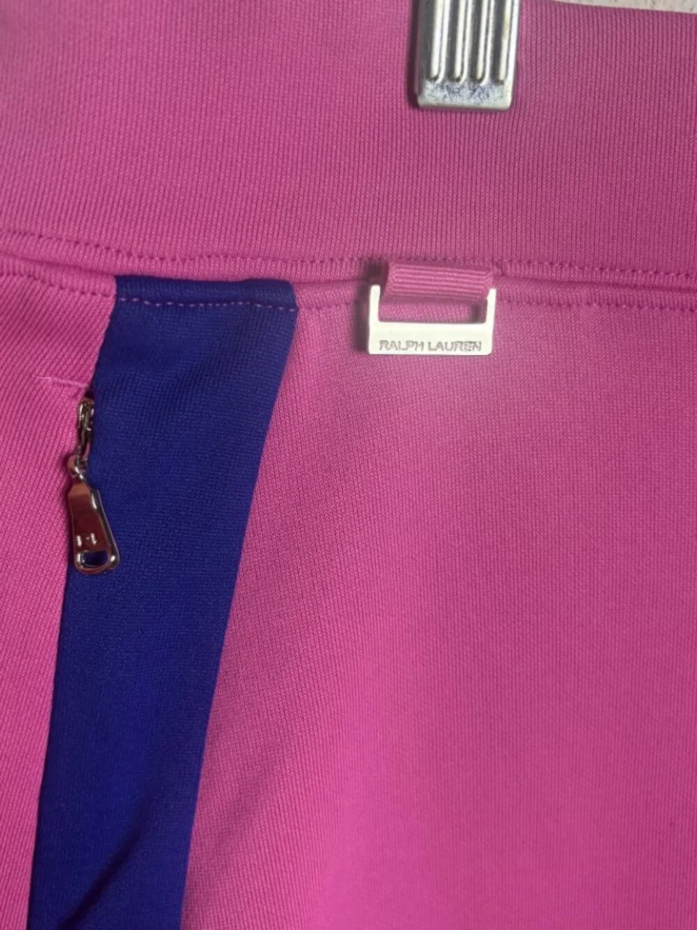 Ralph Lauren Golf Size L Skort Pink Navy Stripe Tennis Skirt Preppy Pull On Gym